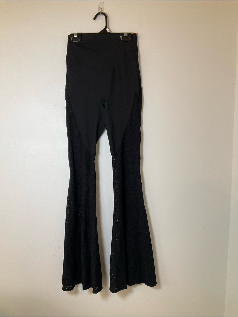 NWT Halara Lace Flare Leggings Black High Waisted XS